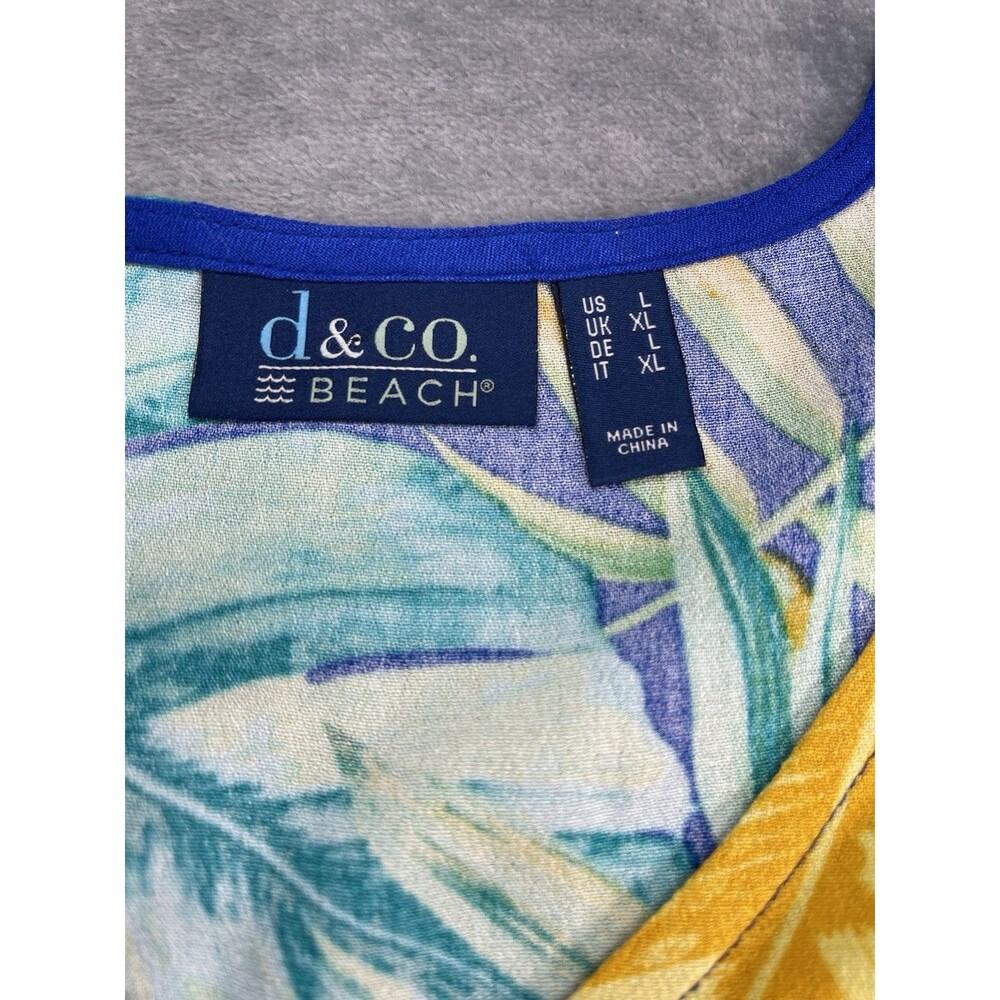 d &Co beach NEW tropical cover up dress with waist tie Large summer vacation - Picture 5 of 7